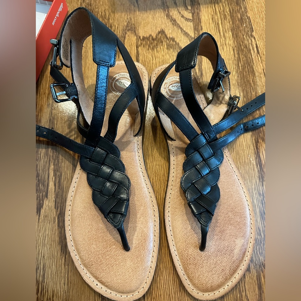 Women's Black gladiator style Leather Sandals Sz 9